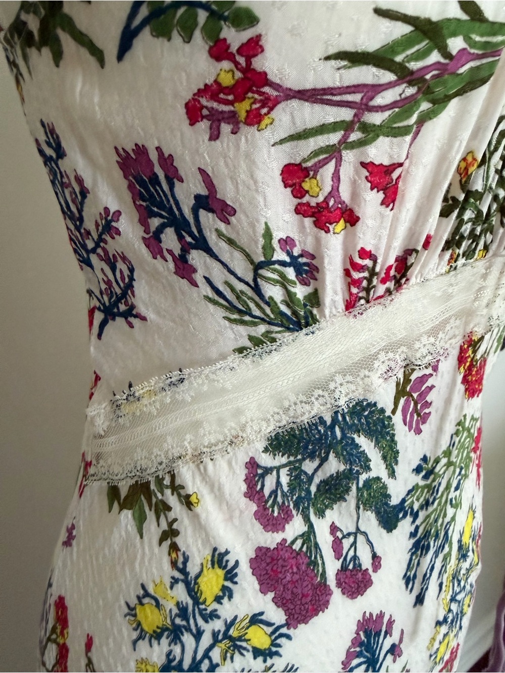 Anthropologie White Floral Tie-Front Maxi Dress - Picture 4 of 8